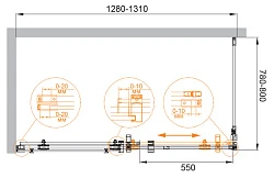 Душевой уголок Cezares Stylus 130x80см STYLUS-O-M-AH-1-130/80-C-Cr профиль хром, стекло прозрачное