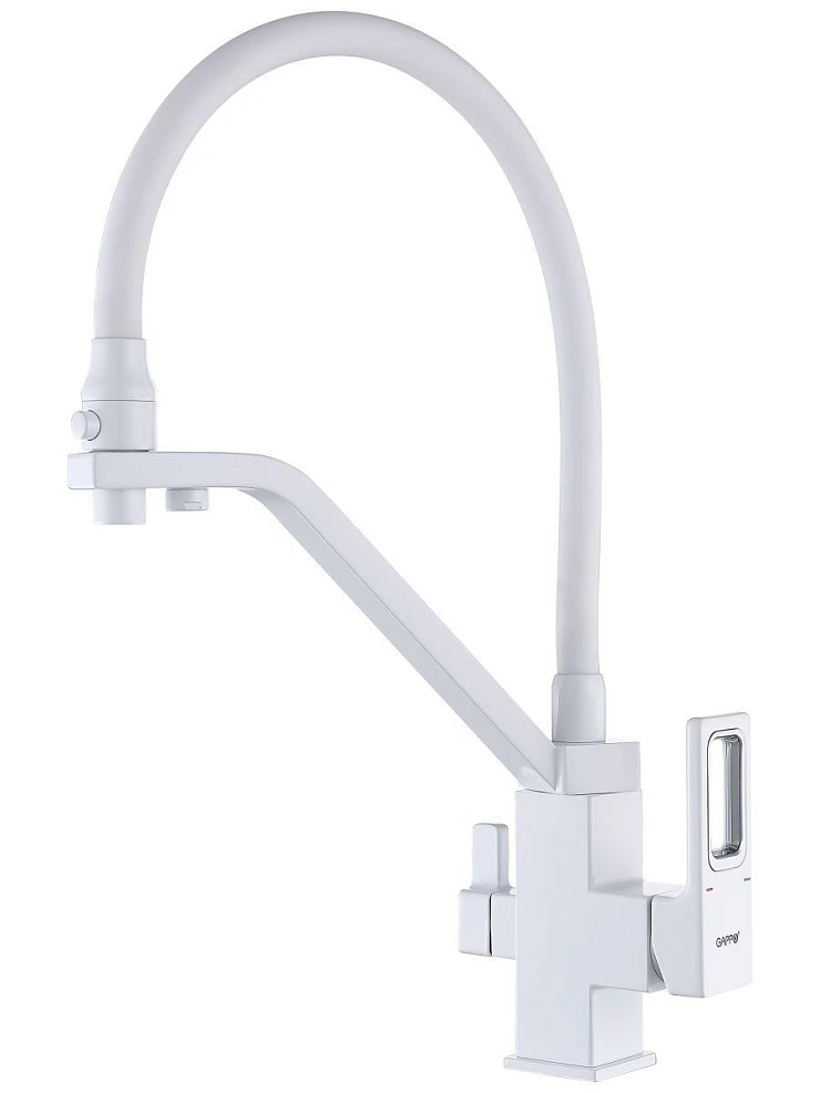 Смеситель для кухни Gappo G4317-8 белый/хром