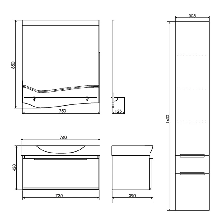 Зеркало Comforty Самара 76 кофе 00004134972CF с подсветкой, светлое дерево