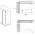Душевой уголок ABBER Schwarzer Diamant 180х100см AG30180BH-S100B профиль черный, стекло прозрачное