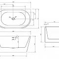 Акриловая ванна ABBER 130x70 AB9216-1.3 белая глянцевая