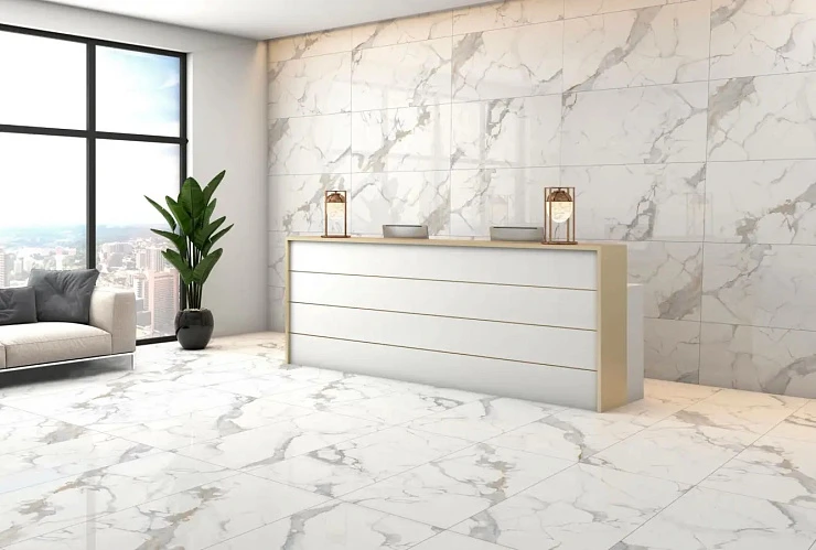 Керамогранит Global Tile Calacatta Imperial 120x60 GT120606103PR белый