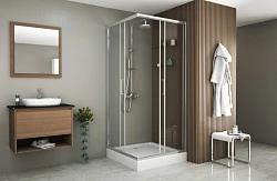 Душевой уголок Bravat Drop 90x90см BS090.2200A профиль хром, стекло прозрачное