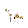 Смеситель для ванны с душем Bravat ART F675109U-B1-RUS белый / бронза