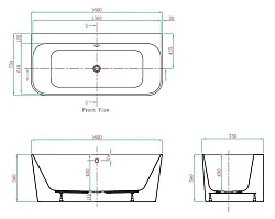 Акриловая ванна Vagnerplast Maggie 160x75 KRBV165MAG9X-64 белая глянцевая