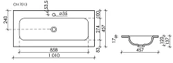 Раковина встраиваемая Ceramica Nova Grace 100см CN7013MB черная матовая