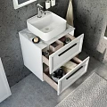 Мебель для ванной STWORKI Эстерсунд 60 белая матовая, монте тиберио