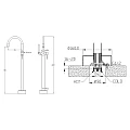 Напольный смеситель для ванны с душем Boheme Uno BLACK 469-B (229-B) черный матовый