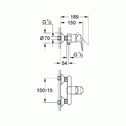Смеситель для душа Grohe BauEdge 23333000 хром