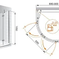 Душевой уголок Cezares Verona 90x90см VERONA-R-2-90-P-Cr профиль хром, стекло рифленое