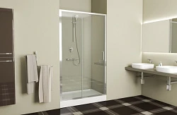 Душевая дверь в нишу Bravat Line 120x200см BD120.4101A профиль хром, стекло прозрачное
