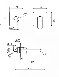 Смеситель для раковины Cezares Florian FLORIAN-BLS1-01-W0 с внутренней частью, хром