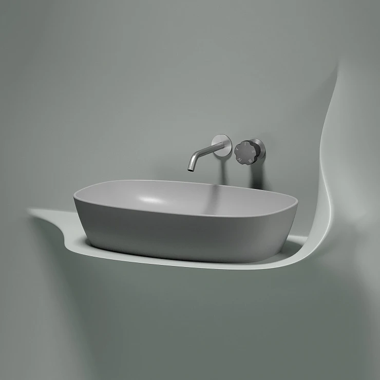 Раковина накладная Ceramica nova Element 600*380*138мм CN6049MSG серая матовая