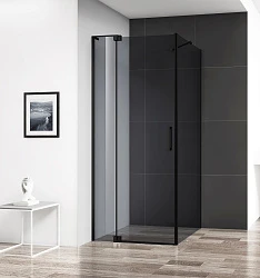 Душевой уголок Cezares Slider 90x99,5см SLIDER-AH-1-100-80/90-GRIGIO-NERO черный, стекло серое