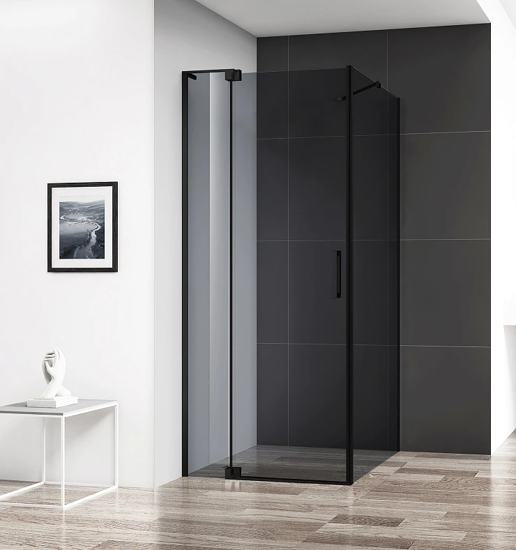 Душевой уголок Cezares Slider 110x79,5см SLIDER-AH-1-80-100/110-GRIGIO-NERO черный, стекло серое