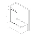 Шторка на ванну AM.PM Like 100x150см W80S-100PS-150MT профиль хром, стекло прозрачное