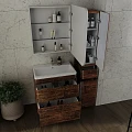 Тумба с раковиной Style Line Атлантика 70 напольная, старое дерево