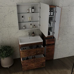 Тумба с раковиной Style Line Атлантика 70 напольная, старое дерево