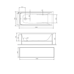 Экран AM.PM Gem 150х70 W90A-150-070W-P1 белый