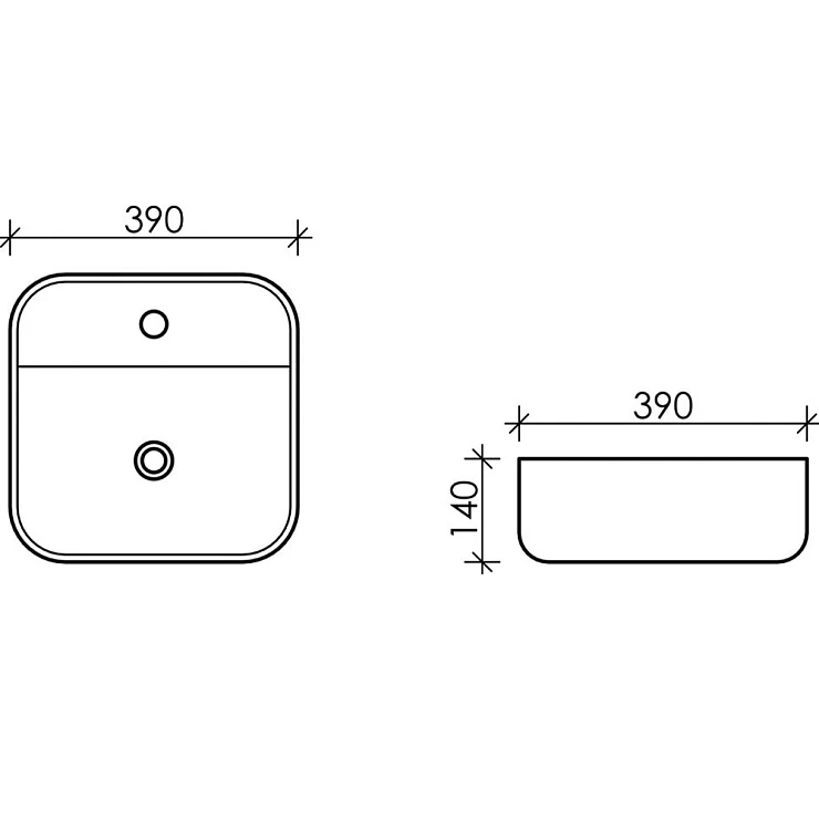 Раковина накладная Ceramica Nova Element CN5014 белая глянцевая