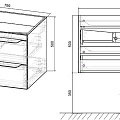 Тумба с раковиной Vincea Fine 80 белая глянцевая