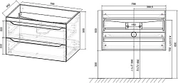 Тумба с раковиной Vincea Fine 80 бетон