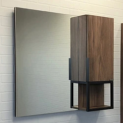 Зеркало-шкаф Comforty Равенна Лофт 90 дуб темно коричневый