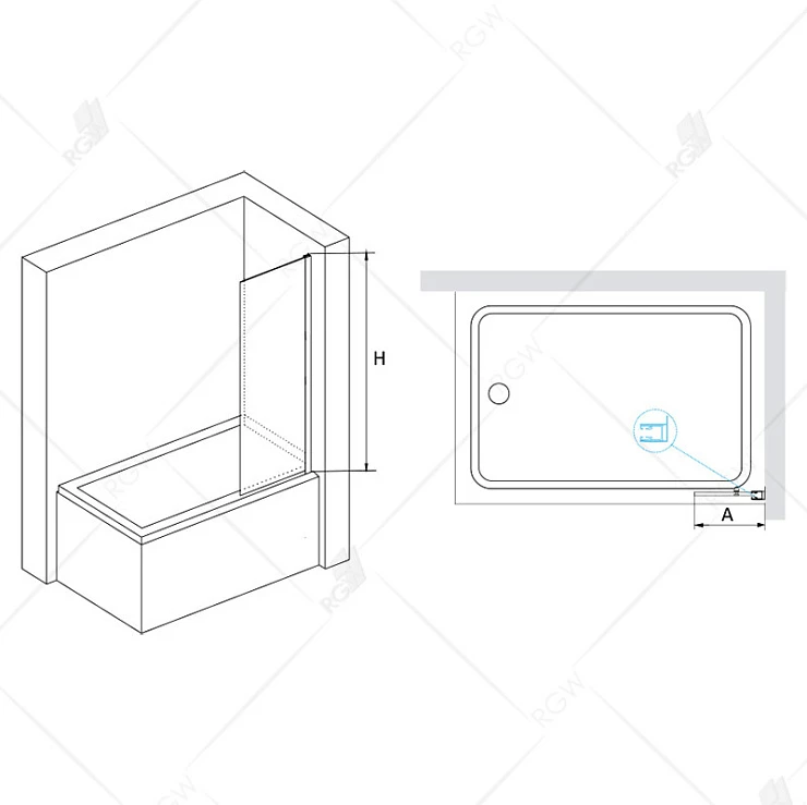 Шторка на ванну RGW Screens SC-056 40x150см 351105640-11 профиль хром, стекло прозрачное