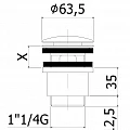 Донный клапан для раковины Cezares CZR-SAT25-NOP Чёрный матовый