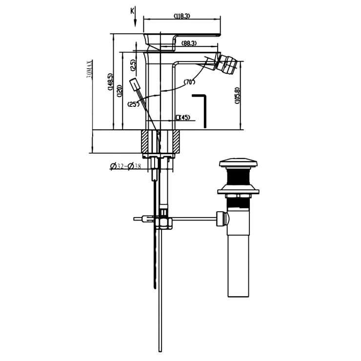 Смеситель для биде Bravat Phillis F356101C-ENG хром