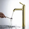 Смеситель для раковины Aquatek Классик AQ1504PG полированное золото