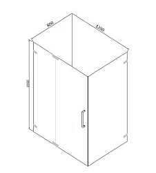 Душевой уголок Bravat Vega 120x80см BS120.3111A профиль хром, стекло прозрачное