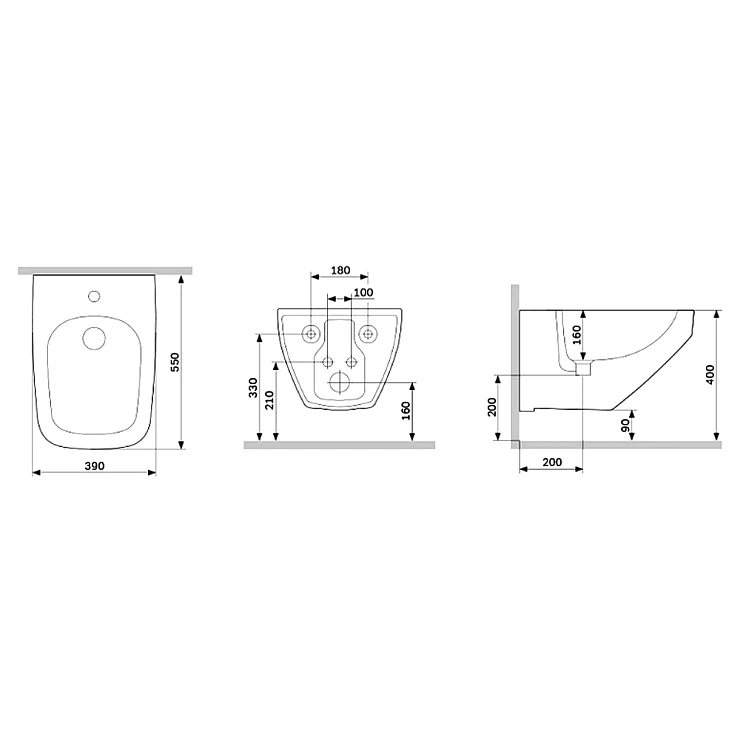 Биде подвесное AM.PM Inspire 2.0 C50A3411WH белый глянец