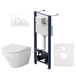 Инсталляция с унитазом и клавишей AM.PM Inspire IS49001.501700 белый, синий