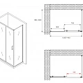 Душевой уголок ABBER Schwarzer Diamant 140х100см AG30140B-S100B профиль черный, стекло прозрачное