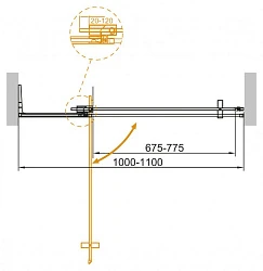 Душевая дверь в нишу Cezares 100см SLIDER-B-1-100/110-C-Cr профиль хром, стекло прозрачное