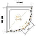 Душевой уголок Cezares Eco 100x100см ECO-O-R-2-100-C-Cr профиль хром, стекло прозрачное