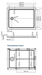 Душевой поддон Wasserkraft Amper 120x90см 29T07 белый