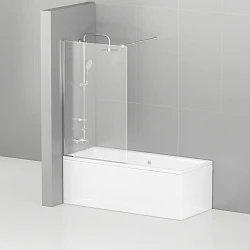 Шторка на ванну Cezares Liberta 90x155см LIBERTA-V-1-90/155-C-Cr профиль хром, стекло прозрачное