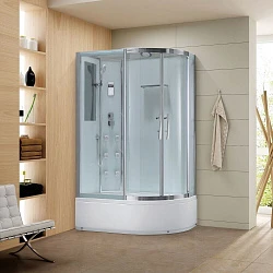 Душевая кабина Black & White Galaxy 120х80см G5507 L 550712L профиль хром, стекло прозрачное