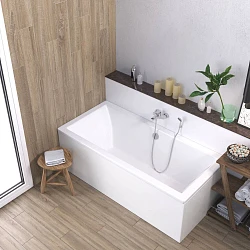 Акриловая ванна BERGES TARI 180x80 с каркасом 050031 белая глянцевая