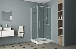 Душевой уголок Bravat Line 90x90см BS090.2116A профиль хром, стекло прозрачное