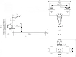 Смеситель для биде Bravat Drop-D F348162C хром