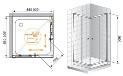 Душевой уголок Cezares Anima 100x100см ANIMA-A-2-100-P-Cr профиль хром, стекло рифленое