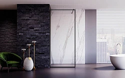 Душевая перегородка Veconi Korato KR-81B 90см KR81B-90-01-C5 профиль черный, стекло прозрачное