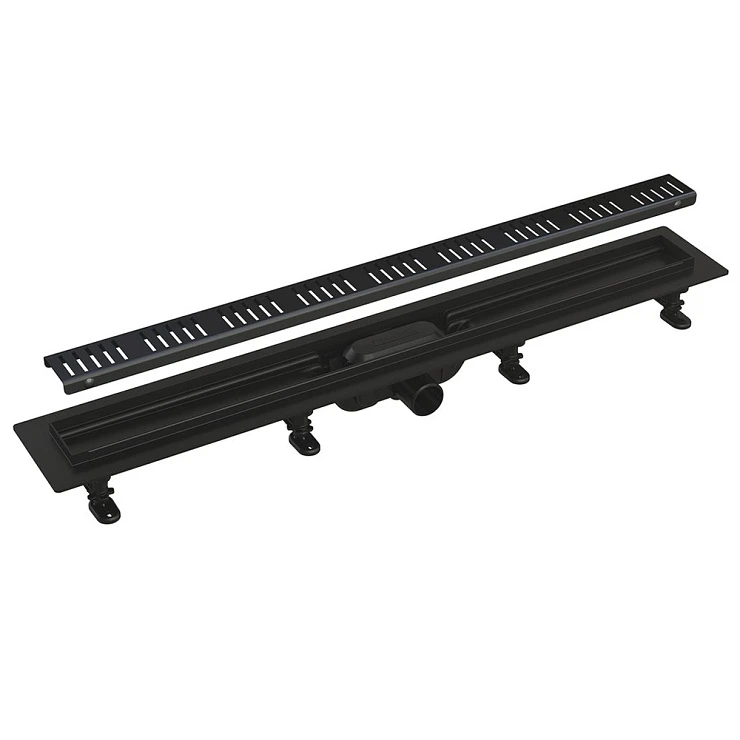 Душевой лоток AlcaPlast APZ10BLACK 850 с решеткой и опорами, черный