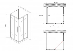 Душевой уголок ABBER Schwarzer Diamant 100х100см AG02100BH-S100B профиль черный, стекло прозрачное