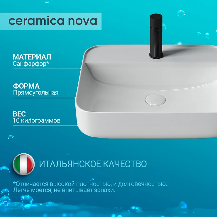 Раковина накладная Ceramica Nova Element CN5015 белая глянцевая