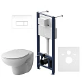 Инсталляция с унитазом и клавишей AM.PM Sense IS48001.741700