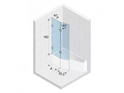 Шторка на ванну Riho VZ Scandic NXT X500 Space Saver L 90x150см G001172121 черный, стекло прозрачное
